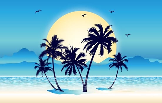 Tropical Scene Illustration vector