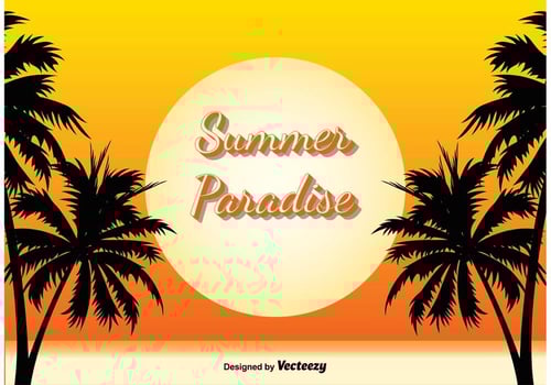 Tropical Scene Illustration vector