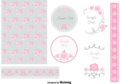 Shabby Chic Design Elements vector