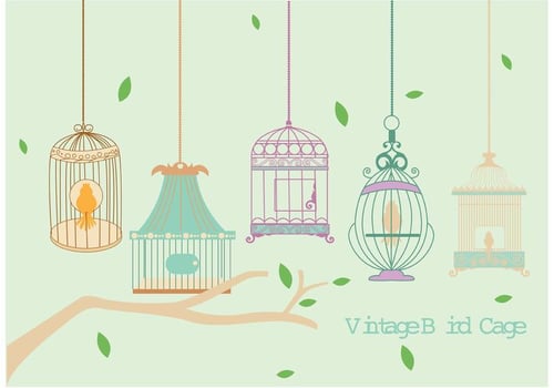 Vintage Bird Cage Vectors