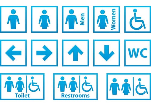 Blue and White Restroom Signals vector