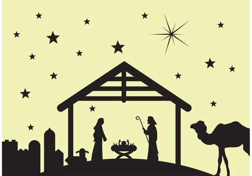 Manger scene  Nativity scene vector