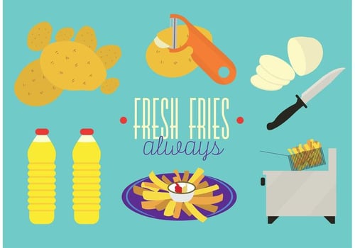 Fries with sauce vector