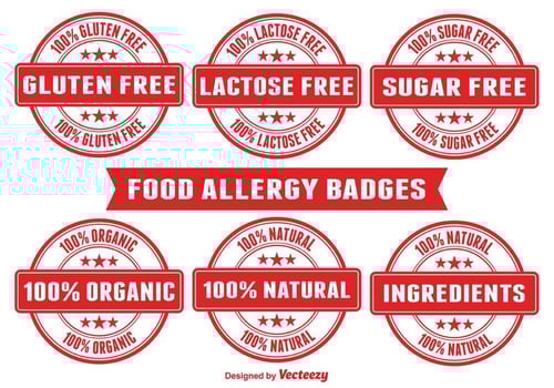 Food Allergy Badges vector