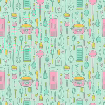 Vintage Kitchen Pattern Vector