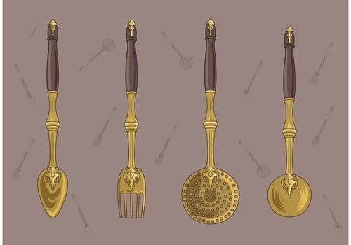 Vintage Kitchen Utensils vector