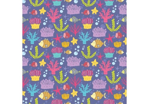 Free Coral Reef Fish Seamless Pattern Vector