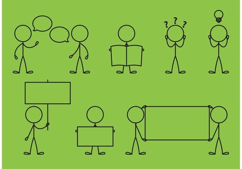 Stick Figure Icons Messages vector