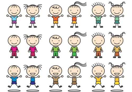 Stick Figure Icon Children vector