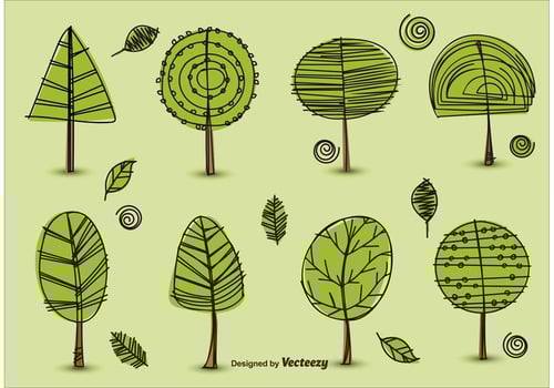 Hand Drawn Trees Vectors