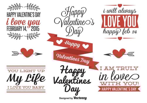 Valentine's Day Labels vector