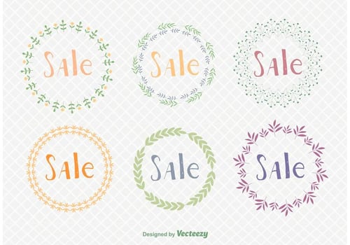 Sale Seasons Wreaths vector