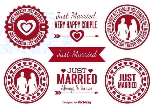 Just Married Badges vector