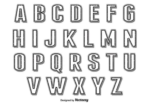 Retro Style Alphabet vector