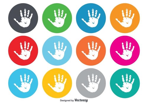 Child Handprint Icons vector