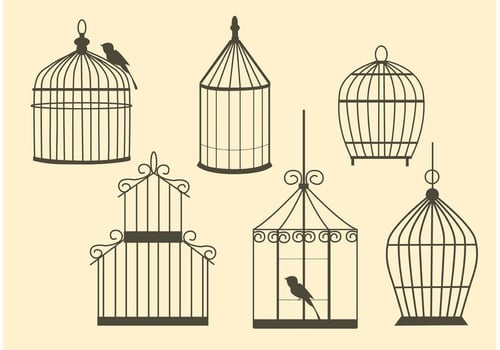 Free Vector Vintage Bird Cages