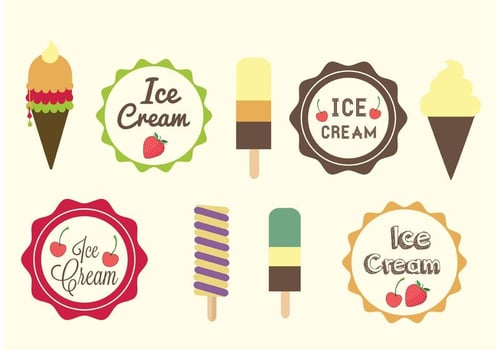 Ice Cream Designs and Labels  vector