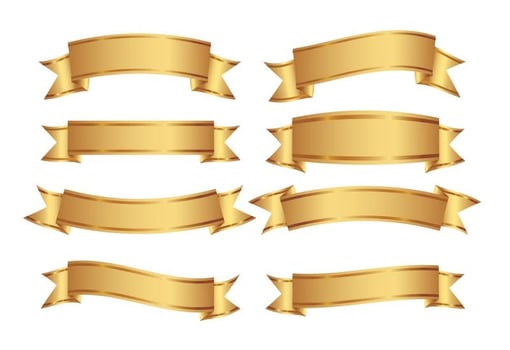 Golden Decorative Banner Set vector