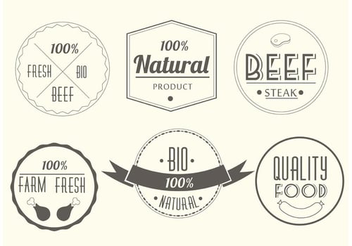 Free Vector Meat Labels