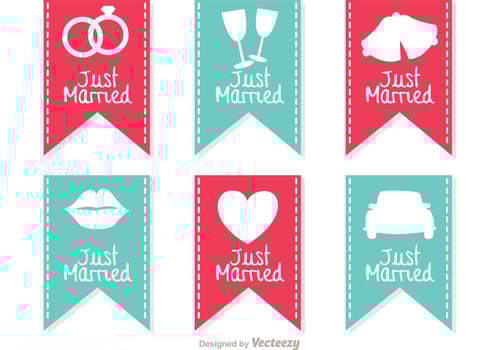 Just Married Sign Banner Vectors