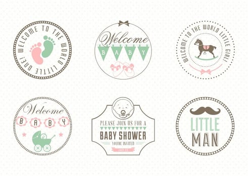 Free Baby Label Set Vector
