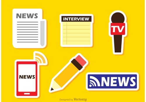 Colorful Latest News Sticker Vectors