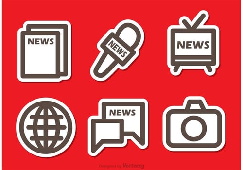 Simple Mass Media Icon Vectors