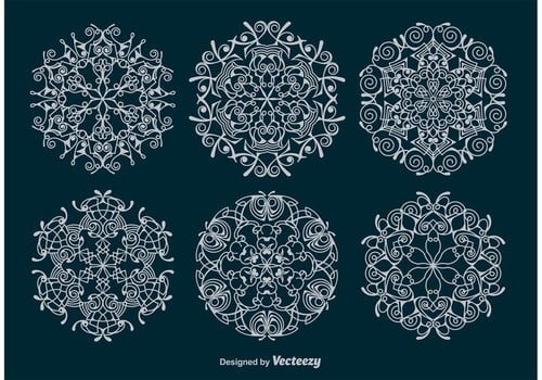 Ornamental Snowflakes Vectors 