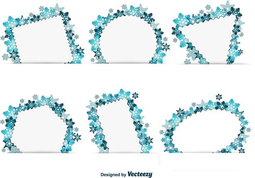 Snowflake Winter Text Frames vector