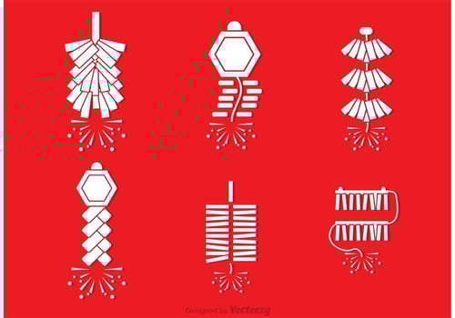 Chinese Fire Work Vectors