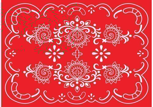 Red Vector Paisley Border