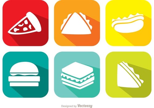 Bright Food Vector Icons 