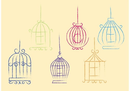 Free Sketchy Vector Bird Cage