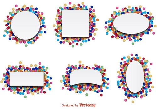 Confetti Party Label Vectors 