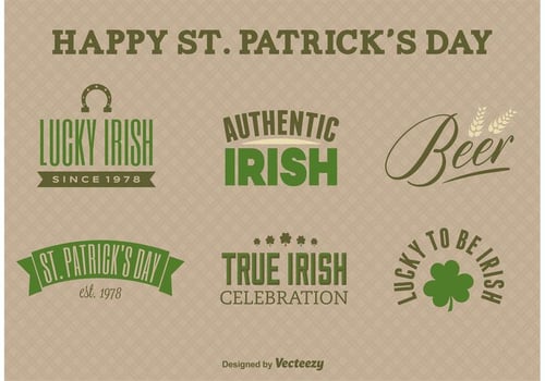 St. Patrick's Day Label Vectors