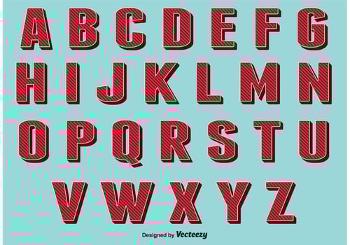 Vintage Vector Alphabet Set