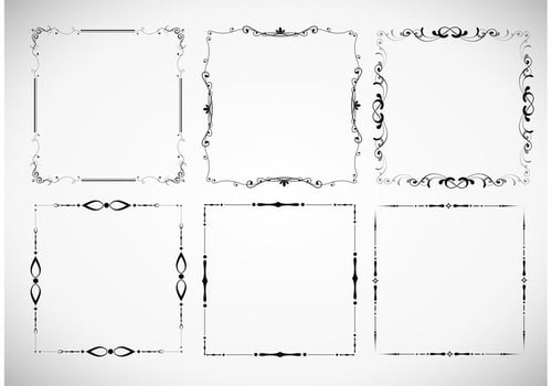 Floral Frame Vector Set