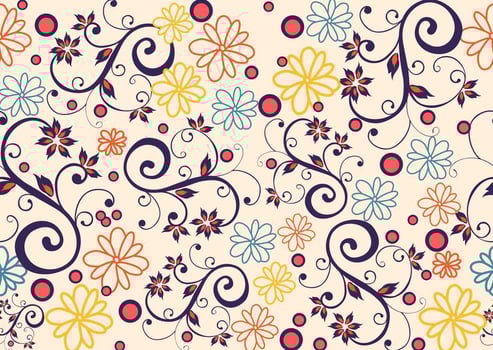 Seamless Floral Vector Background
