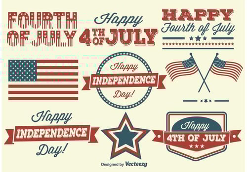 Independence Day Labels vector