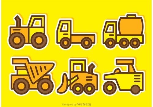 Cartoon Dump Trucks Vectors