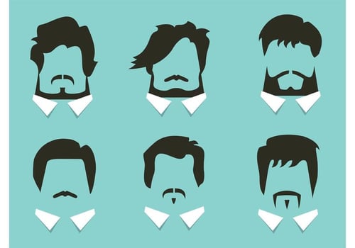 Free Vector Hair and Beard Styles