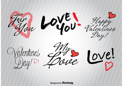 Hand drawn Love signs vector