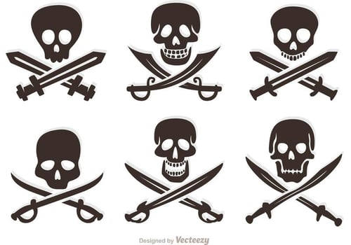 Set Of Pirate Vector Skulls