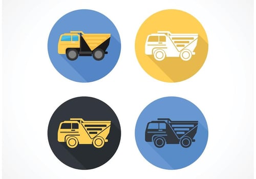 Free Flat Dump Truck Vector Icon