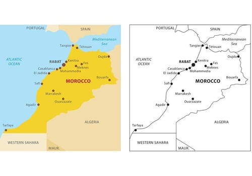 Morocco Map Vector 