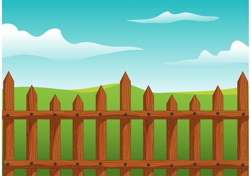 Wooden Picket Fence Vector 