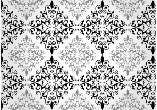 Floral Damask Vector Pattern 