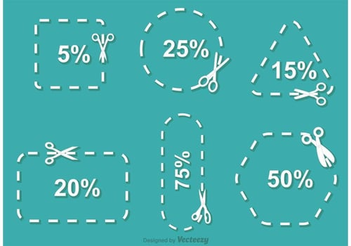 Simple Scissor Discount Coupon Vector