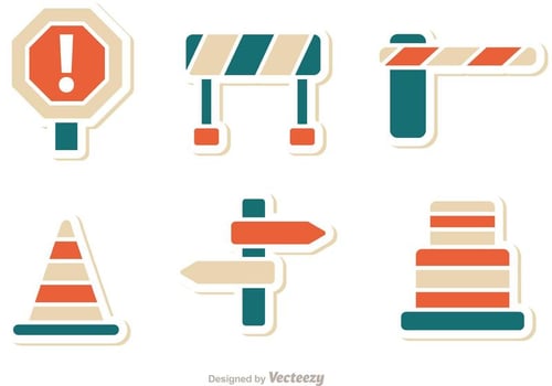 Road Traffic Sticker Vectors