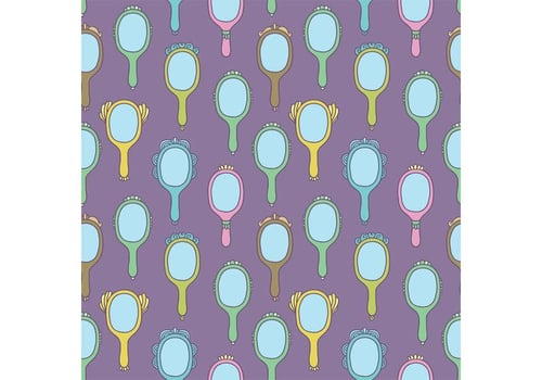 Free Vintage Hand Mirror Seamless Pattern Vector